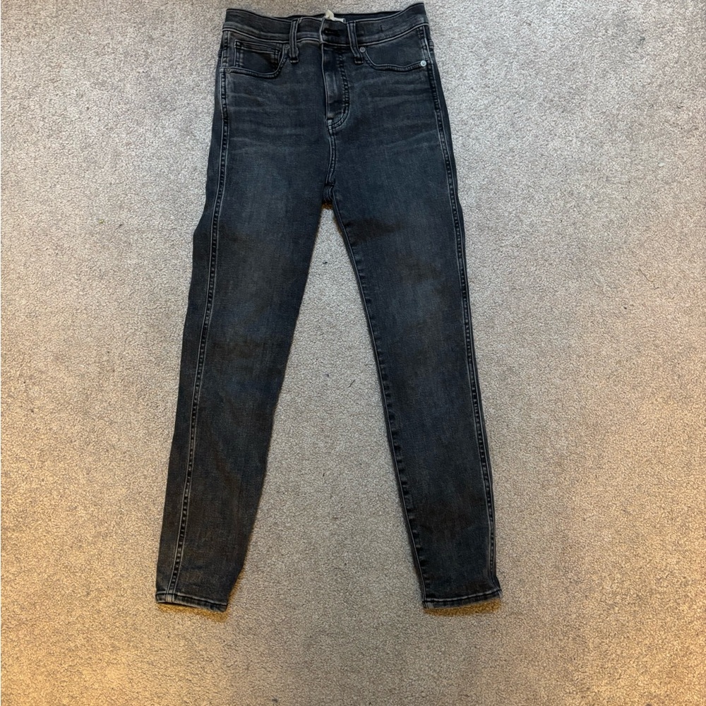 Madewell Black Skinny Crop Jeans with High-Rise Fit